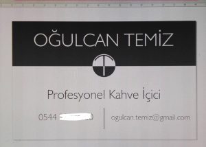 "Professional Coffee Drinker" - Business card design by Oğulcan Temiz